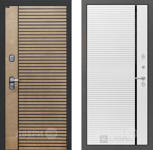 Входная металлическая Дверь Лабиринт (LABIRINT) Ritm 22 Белый софт в Кашире