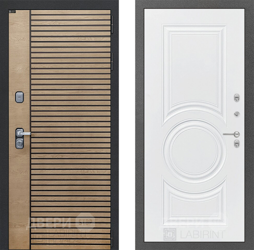 Входная металлическая Дверь Лабиринт (LABIRINT) Ritm 23 Белый софт в Кашире