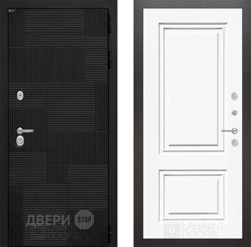 Входная металлическая Дверь Лабиринт (LABIRINT) Pazl 26 Белый (RAL-9003) в Кашире