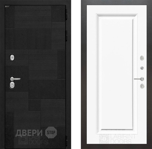 Входная металлическая Дверь Лабиринт (LABIRINT) Pazl 27 Белый (RAL-9003) в Кашире