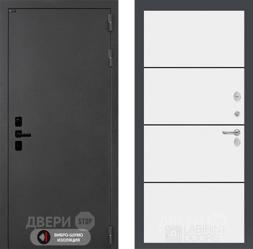 Входная металлическая Дверь Лабиринт (LABIRINT) Acustic 25 Белый софт в Кашире