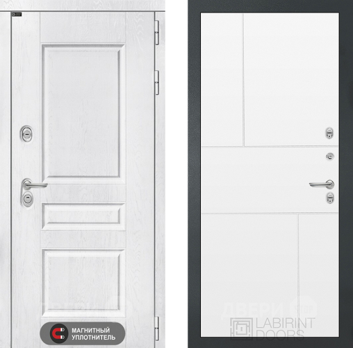 Входная металлическая Дверь Лабиринт (LABIRINT) Versal 21 Белый софт в Кашире