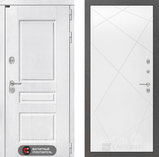 Входная металлическая Дверь Лабиринт (LABIRINT) Versal 24 Белый софт в Кашире