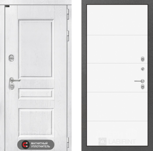 Входная металлическая Дверь Лабиринт (LABIRINT) Versal 13 Белый софт в Кашире