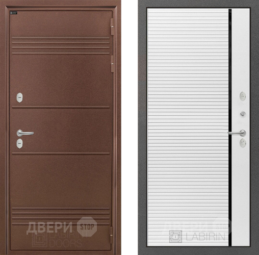 Входная металлическая Дверь Лабиринт (LABIRINT) Термо Лайт 22 Белый софт в Кашире