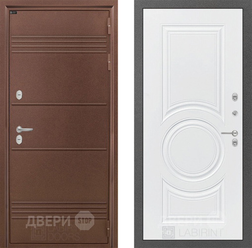 Входная металлическая Дверь Лабиринт (LABIRINT) Термо Лайт 23 Белый софт в Кашире