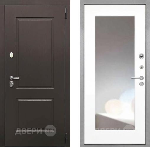 Входная металлическая Дверь Интекрон (INTECRON) Кампо ФЛЗ-120-М Зеркало Белый матовый в Кашире