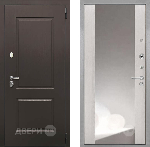 Входная металлическая Дверь Интекрон (INTECRON) Кампо ФЛЗ-516 Зеркало Сосна белая в Кашире