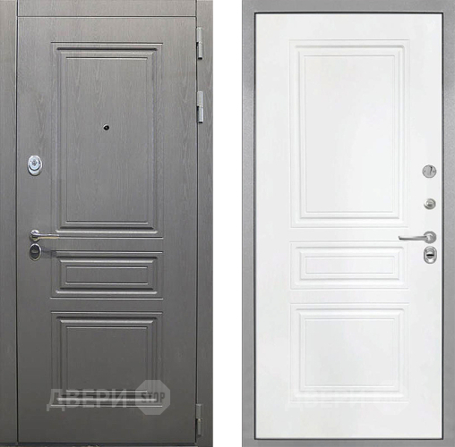 Входная металлическая Дверь Интекрон (INTECRON) Брайтон Графит ФЛ-243 Белый матовый в Кашире