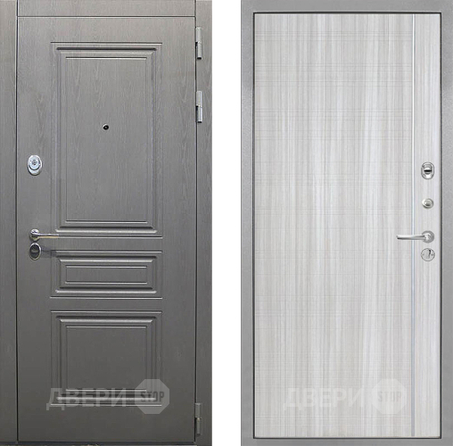 Входная металлическая Дверь Интекрон (INTECRON) Брайтон Графит В-07 с молдингом Сандал белый в Кашире