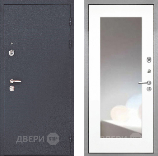 Входная металлическая Дверь Интекрон (INTECRON) Колизей ФЛЗ-120-М Зеркало Белый матовый в Кашире