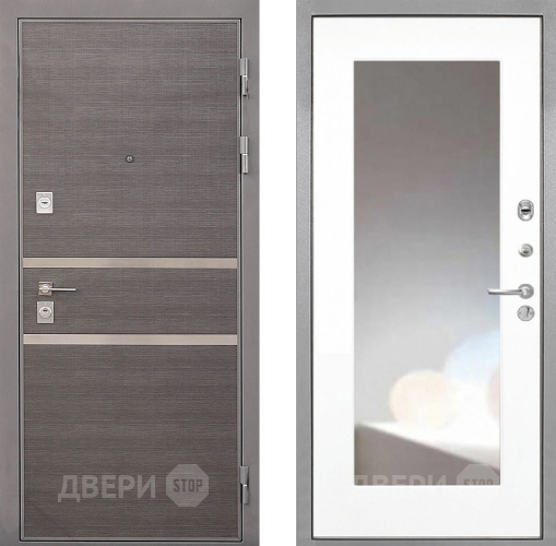 Входная металлическая Дверь Интекрон (INTECRON) Неаполь ФЛЗ-120-М Зеркало Белый матовый в Кашире