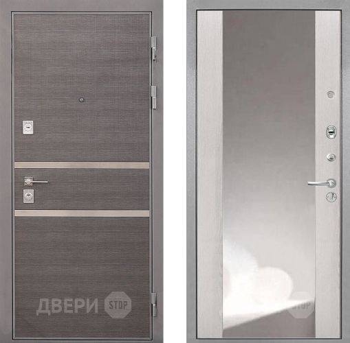 Входная металлическая Дверь Интекрон (INTECRON) Неаполь ФЛЗ-516 Зеркало Сосна белая в Кашире