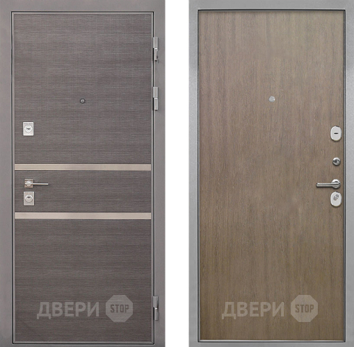 Входная металлическая Дверь Интекрон (INTECRON) Неаполь Гладкая шпон Венге коричневый в Кашире