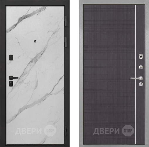 Входная металлическая Дверь Интекрон (INTECRON) Профит Black Мрамор Арктик В-07 с молдингом Венге в Кашире