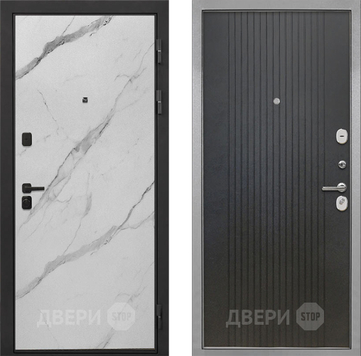 Входная металлическая Дверь Интекрон (INTECRON) Профит Black Мрамор Арктик ФЛ-295 Лофт черный в Кашире