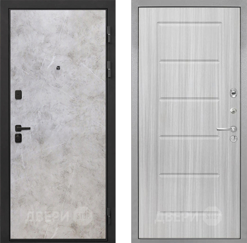 Входная металлическая Дверь Интекрон (INTECRON) Профит Black Мрамор Светлый ФЛ-39 Сандал белый в Кашире