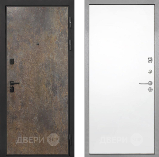 Входная металлическая Дверь Интекрон (INTECRON) Профит Black Гранж Гладкая Силк Сноу в Кашире