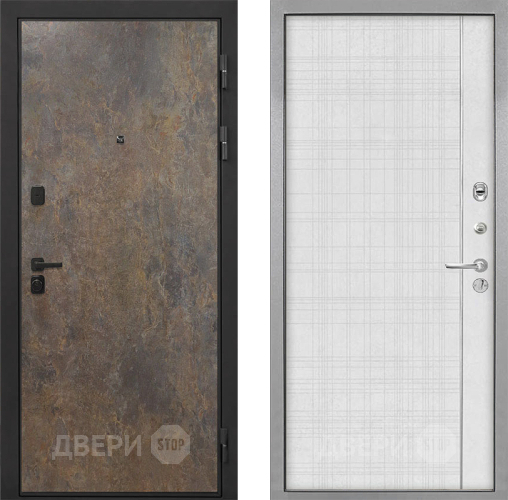 Входная металлическая Дверь Интекрон (INTECRON) Профит Black Гранж В-07 с молдингом Лофт белый в Кашире