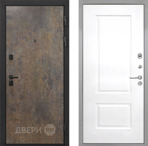 Входная металлическая Дверь Интекрон (INTECRON) Профит Black Гранж Альба Роял Вуд белый в Кашире