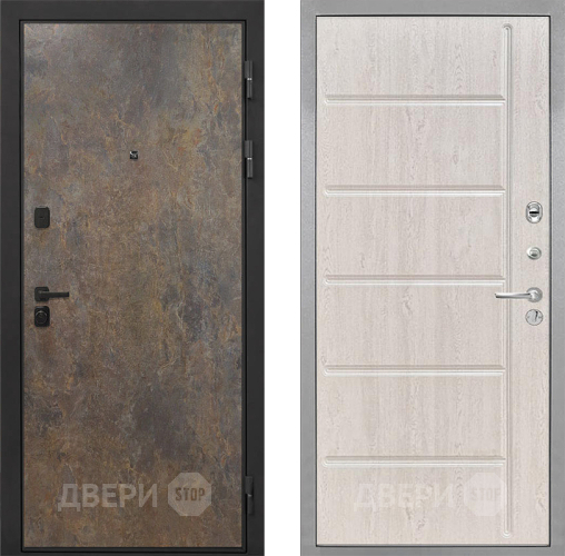 Входная металлическая Дверь Интекрон (INTECRON) Профит Black Гранж ФЛ-102 Сосна белая в Кашире