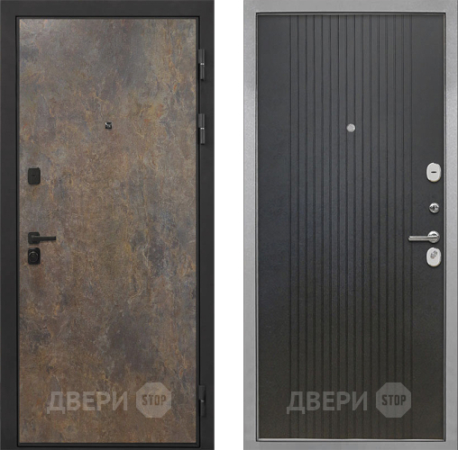 Входная металлическая Дверь Интекрон (INTECRON) Профит Black Гранж ФЛ-295 Лофт черный в Кашире