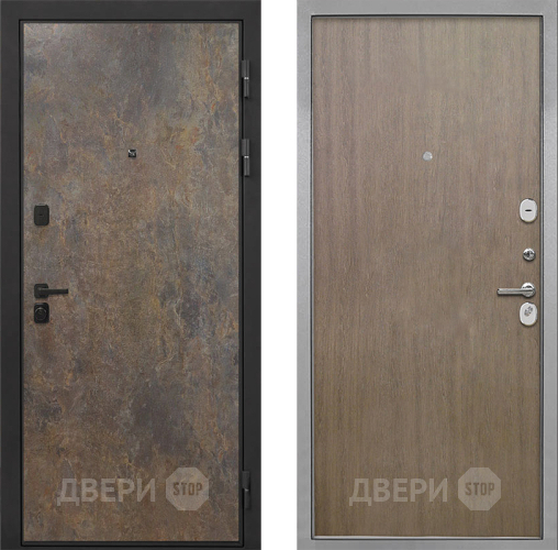 Входная металлическая Дверь Интекрон (INTECRON) Профит Black Гранж Гладкая шпон Венге коричневый в Кашире