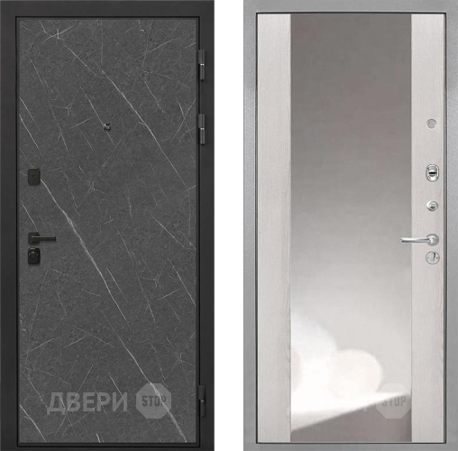 Входная металлическая Дверь Интекрон (INTECRON) Профит Black Гранит Лава Оникс ФЛЗ-516 Зеркало Сосна белая в Кашире