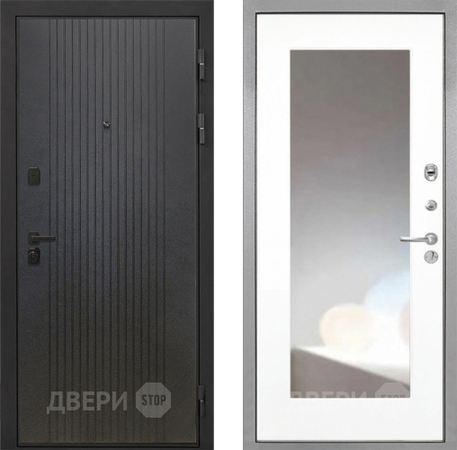 Дверь Интекрон (INTECRON) Профит Black ФЛ-295 ФЛЗ-120-М Зеркало Белый матовый в Кашире