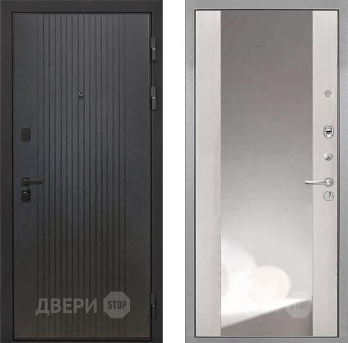 Входная металлическая Дверь Интекрон (INTECRON) Профит Black ФЛ-295 ФЛЗ-516 Зеркало Сосна белая в Кашире