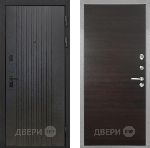 Входная металлическая Дверь Интекрон (INTECRON) Профит Black ФЛ-295 Гладкая Эковенге поперечный в Кашире