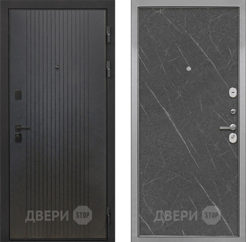 Входная металлическая Дверь Интекрон (INTECRON) Профит Black ФЛ-295 Гладкая Гранит лава оникс в Кашире