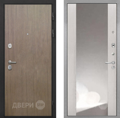 Входная металлическая Дверь Интекрон (INTECRON) Гектор Венге Коричневый ФЛЗ-516 Зеркало Сосна белая в Кашире