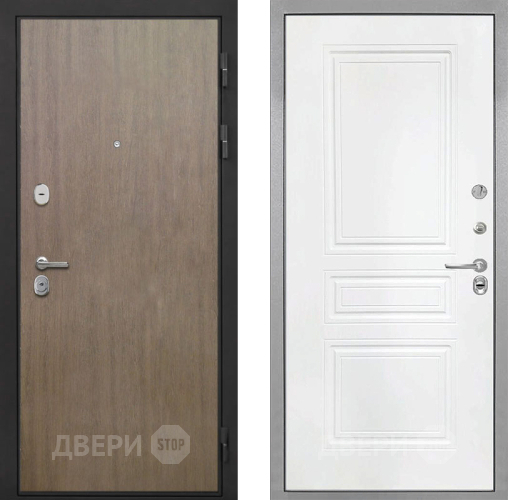 Входная металлическая Дверь Интекрон (INTECRON) Гектор Венге Коричневый ФЛ-243 Белый матовый в Кашире