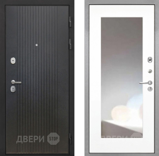 Входная металлическая Дверь Интекрон (INTECRON) Гектор ФЛ-295 ФЛЗ-120-М Зеркало Белый матовый в Кашире