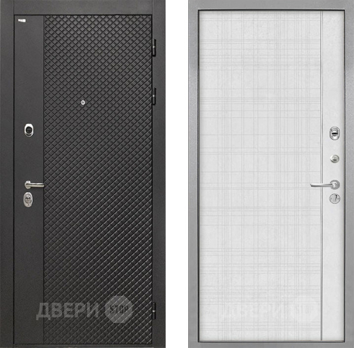 Входная металлическая Дверь Интекрон (INTECRON) Олимпия Black 4К В-07 с молдингом Лофт белый в Кашире