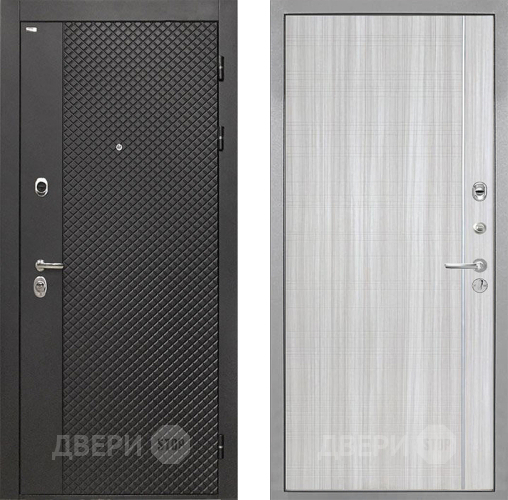 Входная металлическая Дверь Интекрон (INTECRON) Олимпия Black 4К В-07 с молдингом Сандал белый в Кашире