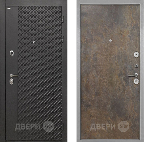 Входная металлическая Дверь Интекрон (INTECRON) Олимпия Black 4К Гладкая Гранж в Кашире