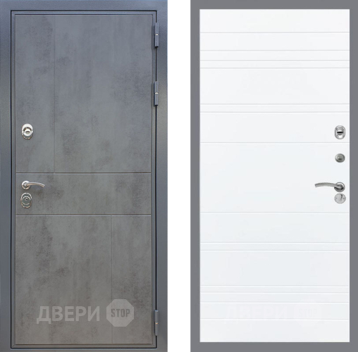 Входная металлическая Дверь Рекс (REX) ФЛ-290 Line Силк Сноу в Кашире