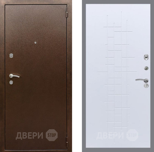 Входная металлическая Дверь Рекс (REX) 1А Медный Антик FL-289 Белый ясень в Кашире