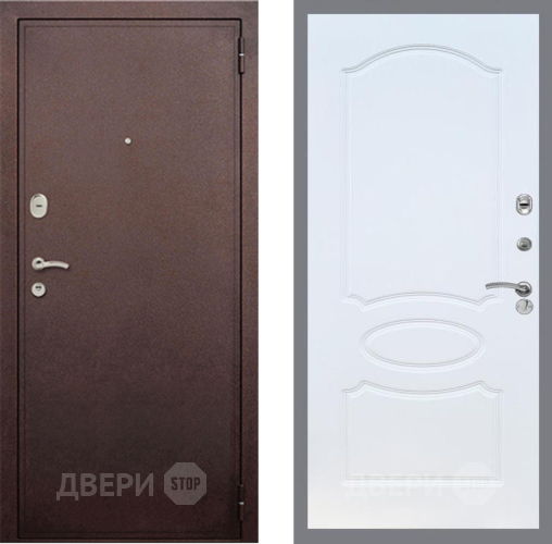 Входная металлическая Дверь Рекс (REX) 2 Медный Антик FL-128 Белый ясень в Кашире