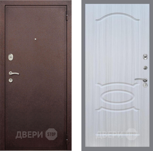 Входная металлическая Дверь Рекс (REX) 2 Медный Антик FL-128 Сандал белый в Кашире