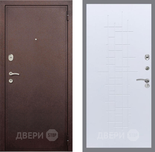 Входная металлическая Дверь Рекс (REX) 2 Медный Антик FL-289 Белый ясень в Кашире