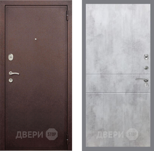 Входная металлическая Дверь Рекс (REX) 2 Медный Антик FL-290 Бетон светлый в Кашире