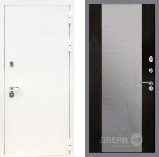 Входная металлическая Дверь Рекс (REX) 5 Белая Шагрень СБ-16 Зеркало Венге в Кашире