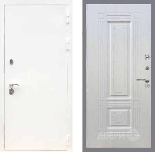 Входная металлическая Дверь Рекс (REX) 5 Белая Шагрень FL-2 Лиственница беж в Кашире