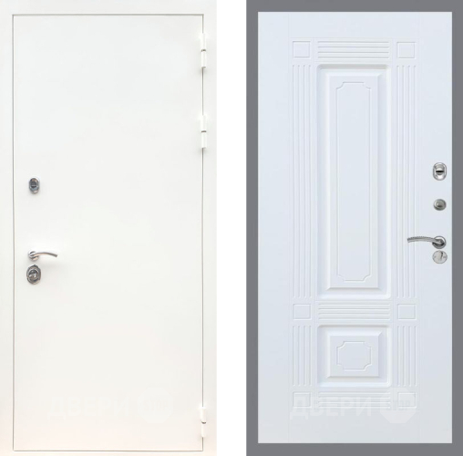 Входная металлическая Дверь Рекс (REX) 5 Белая Шагрень FL-2 Силк Сноу в Кашире