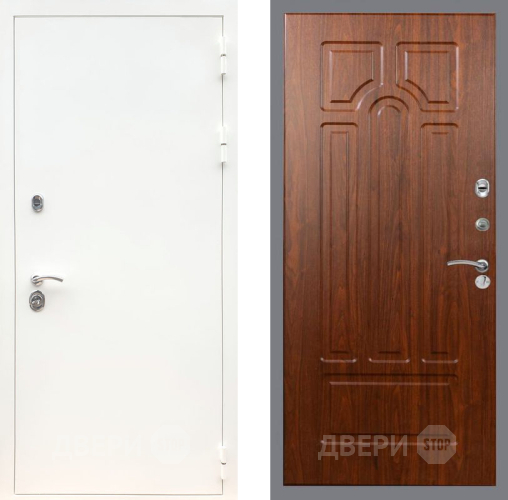 Входная металлическая Дверь Рекс (REX) 5 Белая Шагрень FL-58 Морёная берёза в Кашире