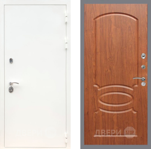 Входная металлическая Дверь Рекс (REX) 5 Белая Шагрень FL-128 Морёная берёза в Кашире