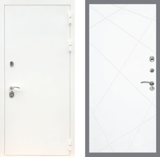 Входная металлическая Дверь Рекс (REX) 5 Белая Шагрень FL-291 Силк Сноу в Кашире